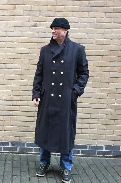 ROYAL NAVY BLUE OVERCOAT NEW