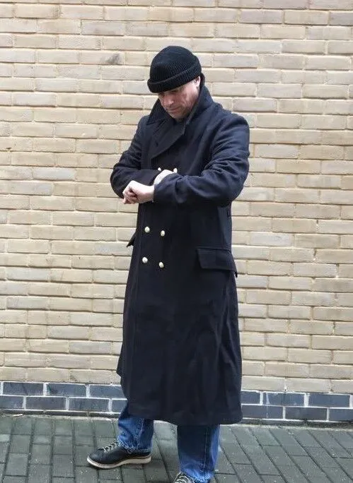 ROYAL NAVY BLUE OVERCOAT NEW