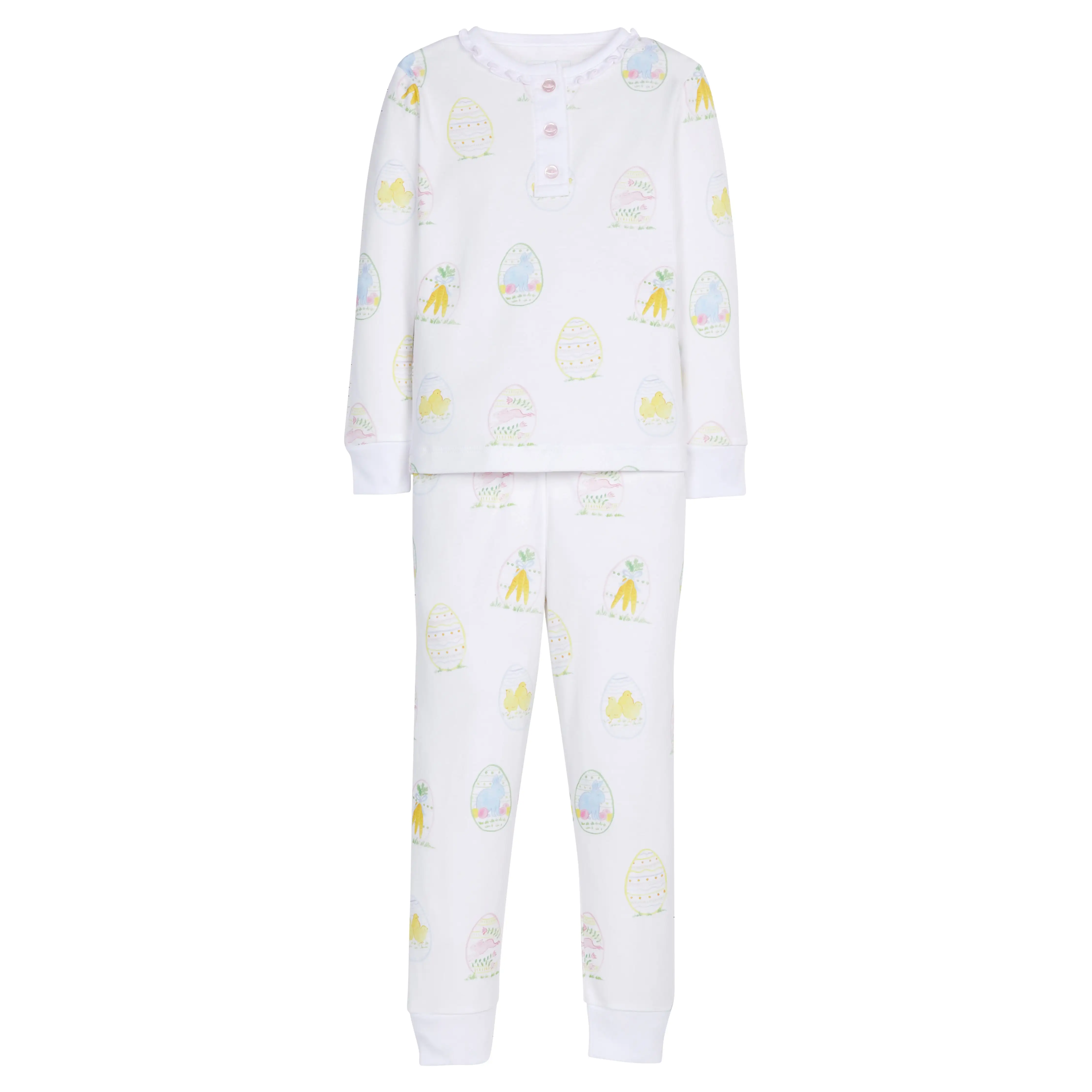 Ruffled Printed Jammies - Easter Eggs