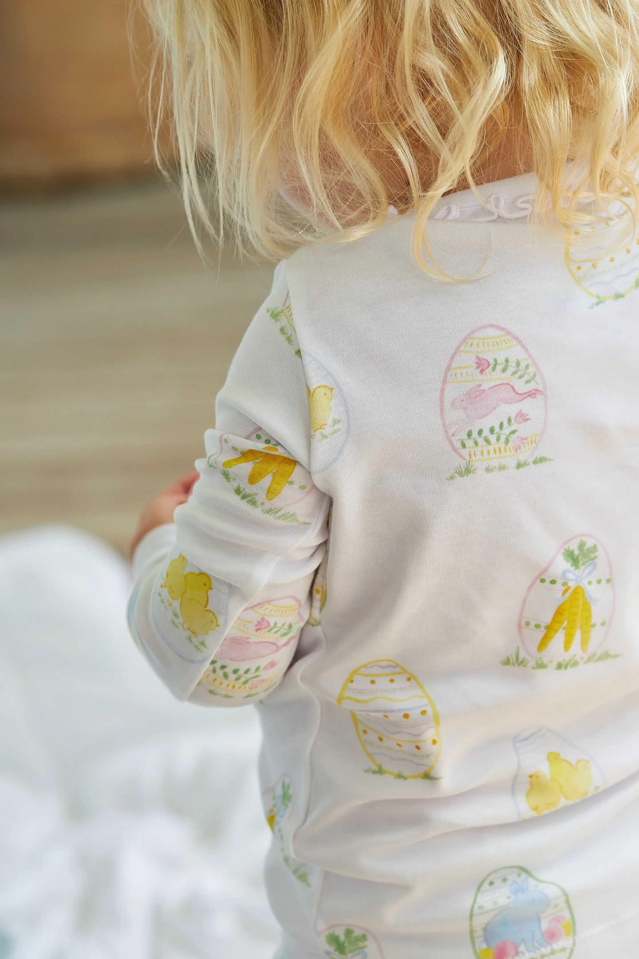 Ruffled Printed Jammies - Easter Eggs