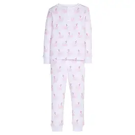 Ruffled Printed Jammies - Pink Whales