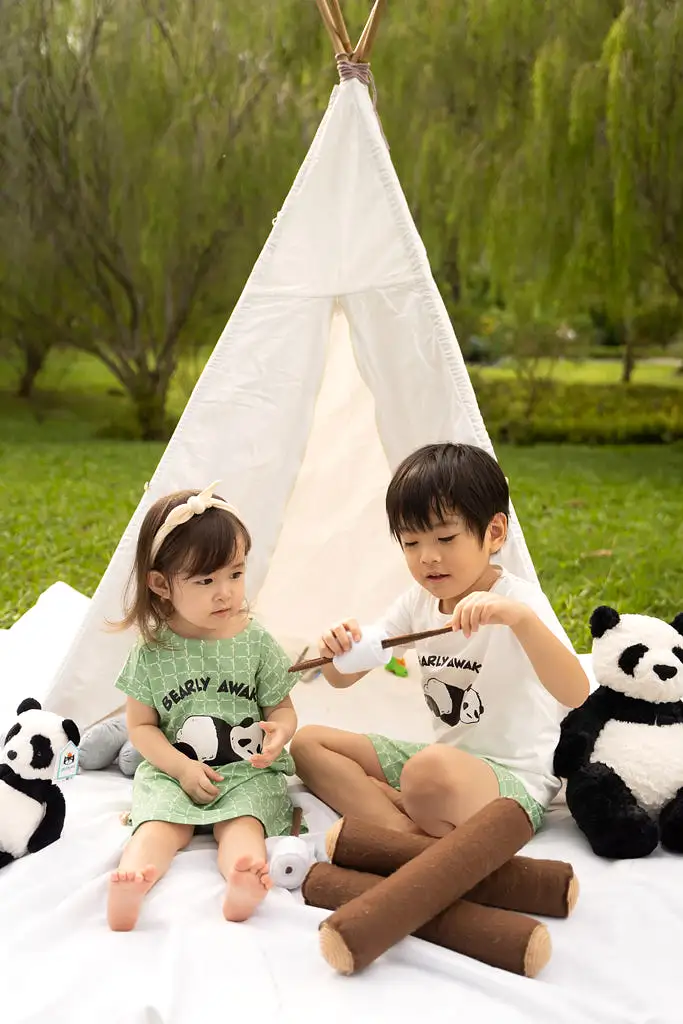 Short-Sleeve Pyjamas Set - Bearly Awake