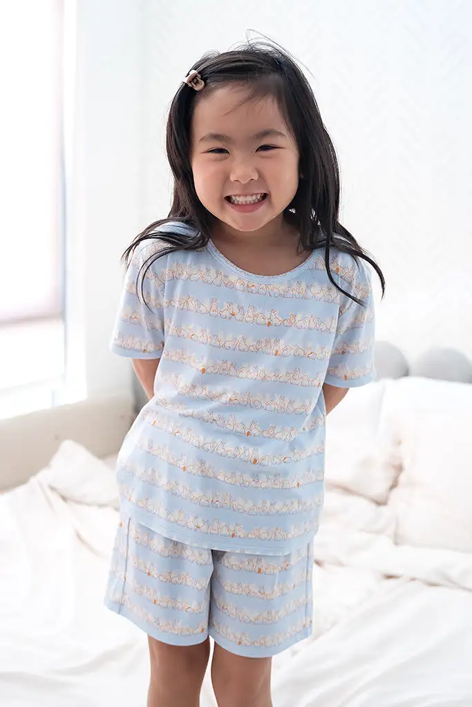 Short-Sleeve Pyjamas Set - Bunnies In A Row