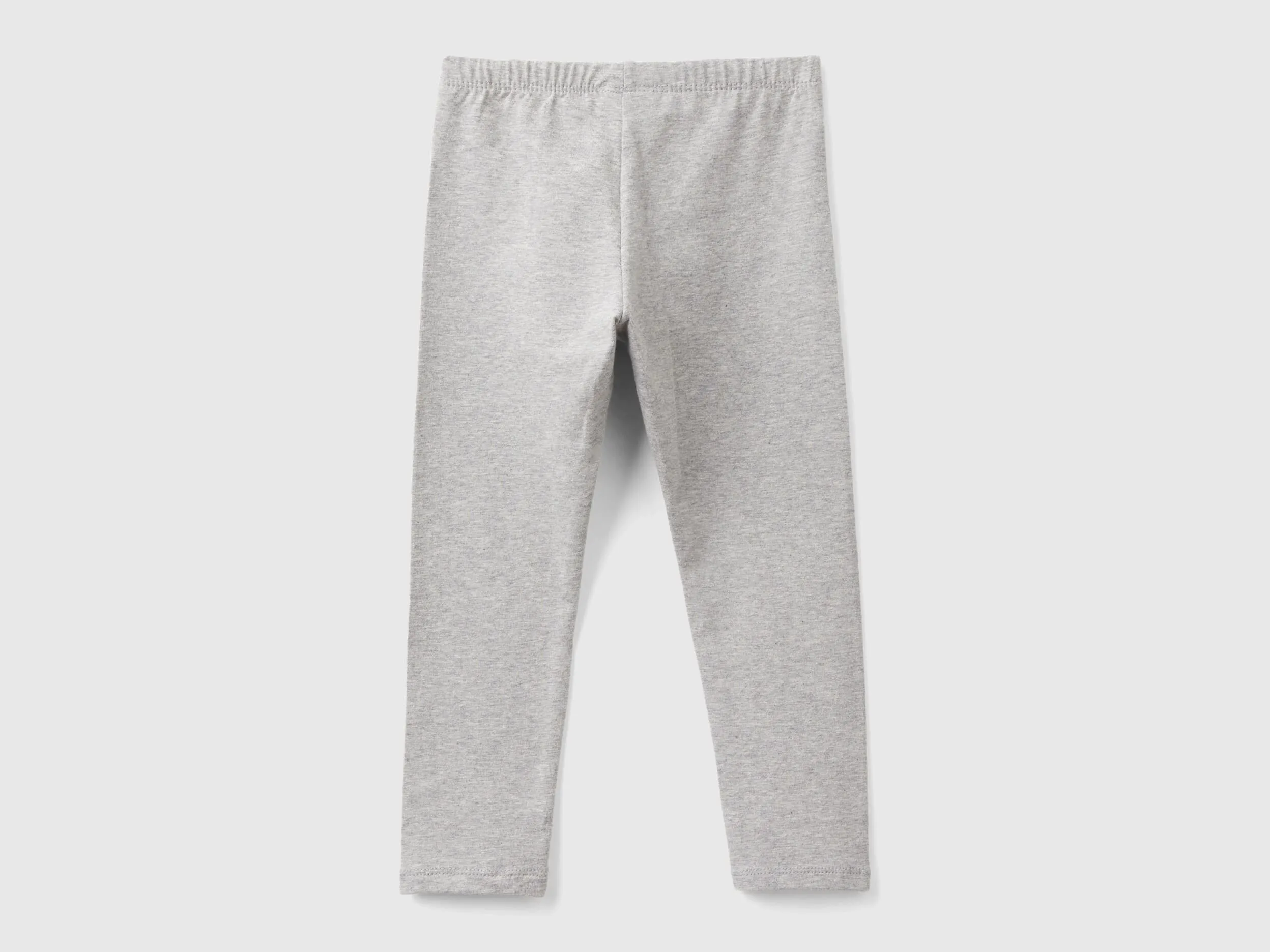 Stretch cotton leggings - Light Gray | Benetton