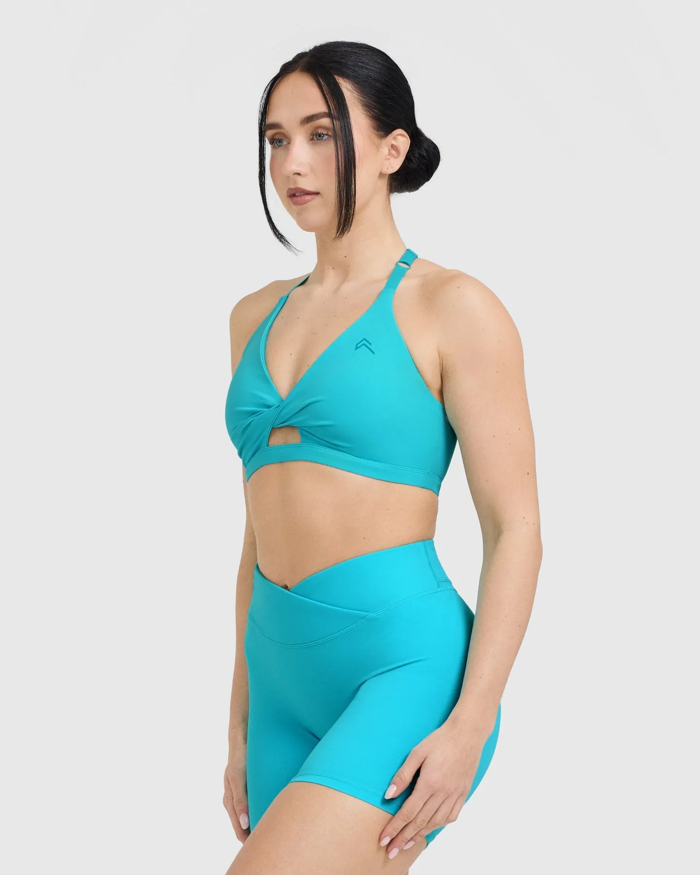 Unified Twist Sports Bra | Aqua Blue