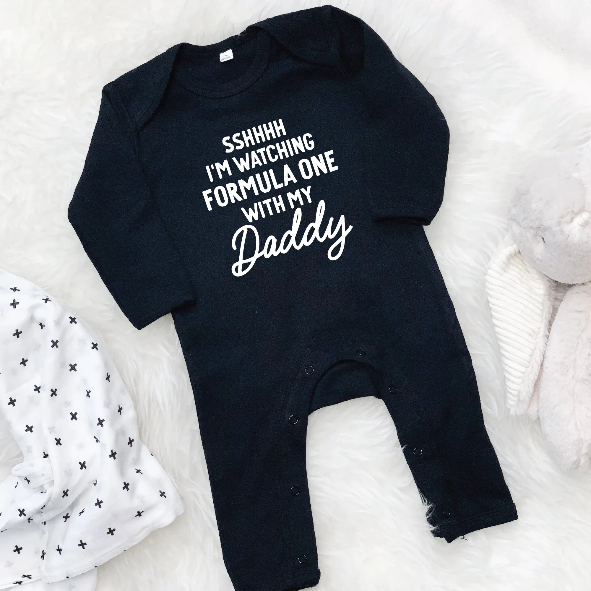 Watching Rugby With Daddy Personalised Sports Babygrow