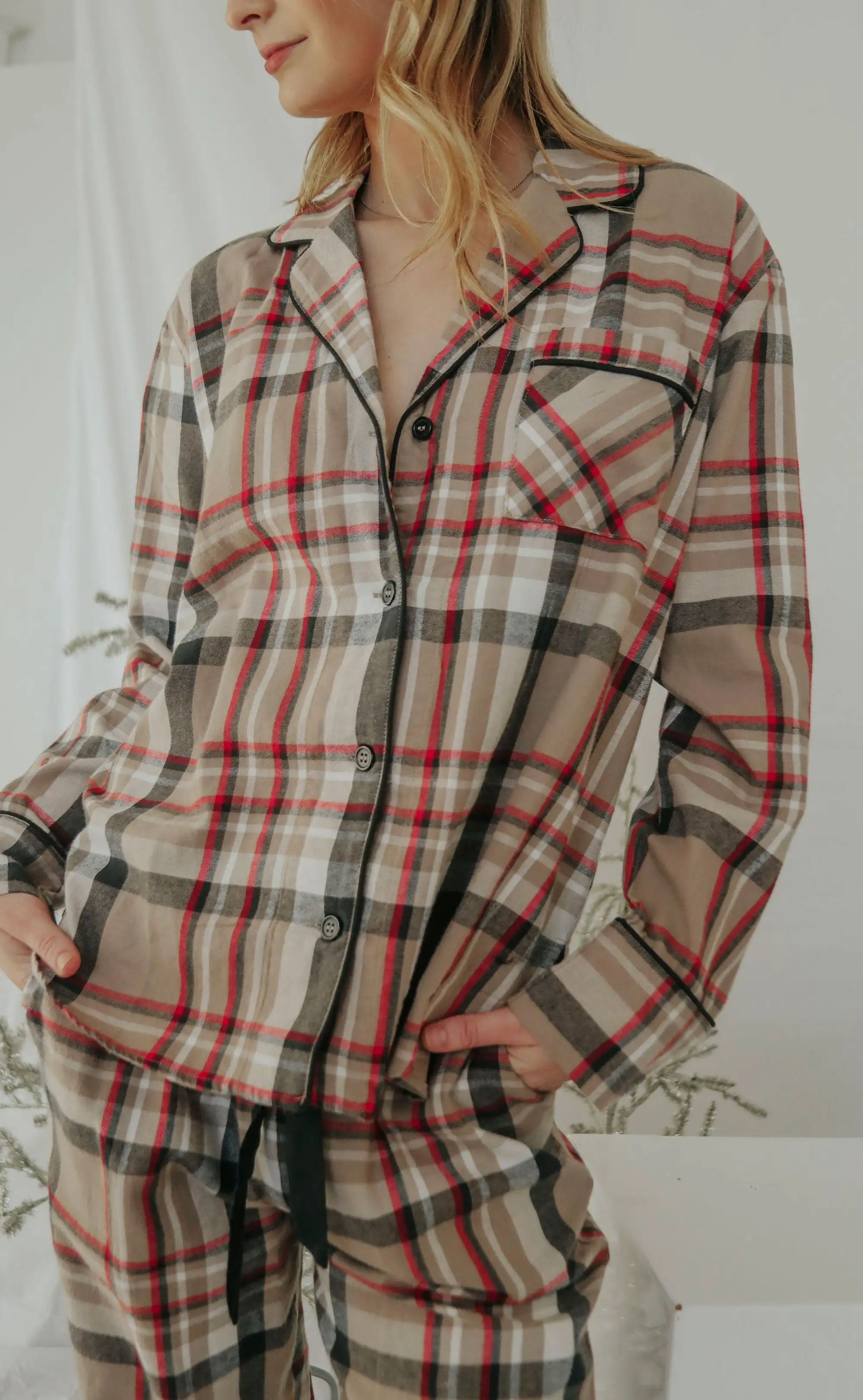 z supply: dreamer plaid pj set